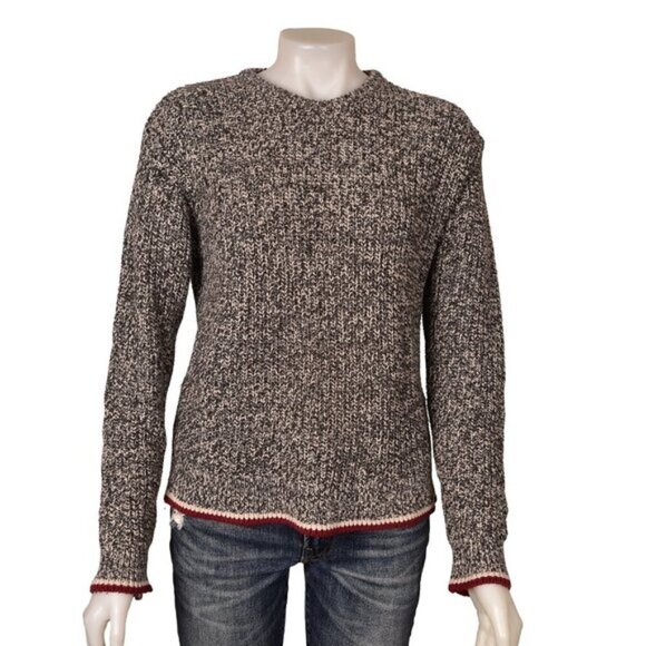 Roots Cabin Knit Oversized Sweater Gray Crewneck Size Small - Picture 1 of 10